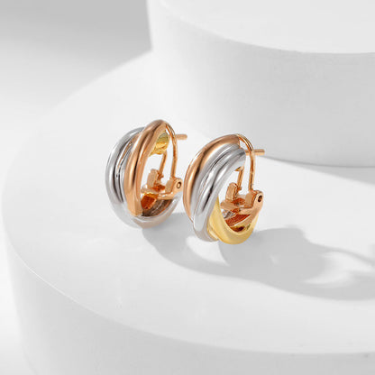 [Cadisa] TRINITY ON DIAMOND CLASSIC EARRINGS