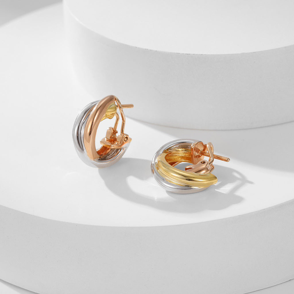 [Cadisa] TRINITY ON DIAMOND CLASSIC EARRINGS