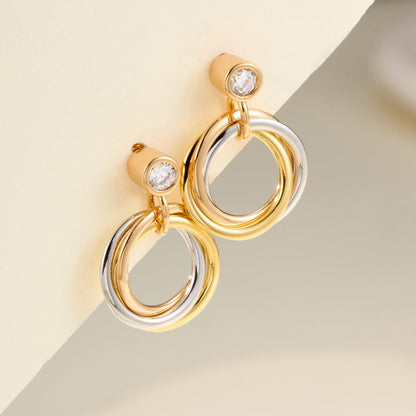 [Cadisa] TRINITY ON DIAMOND  EARRINGS