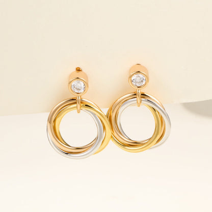 [Cadisa] TRINITY ON DIAMOND  EARRINGS