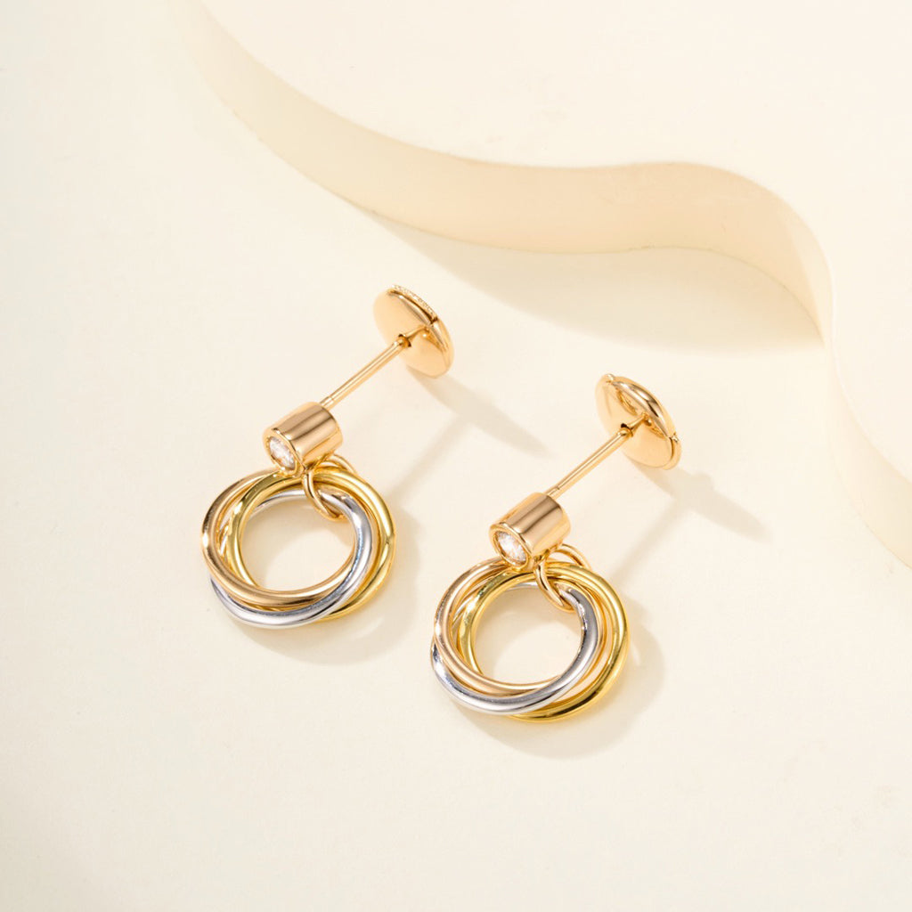 [Cadisa] TRINITY ON DIAMOND  EARRINGS