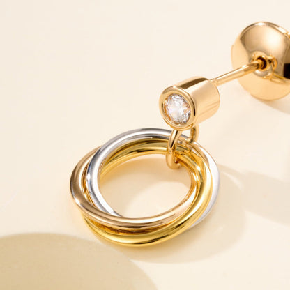 [Cadisa] TRINITY ON DIAMOND  EARRINGS