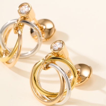 [Cadisa] TRINITY ON DIAMOND  EARRINGS