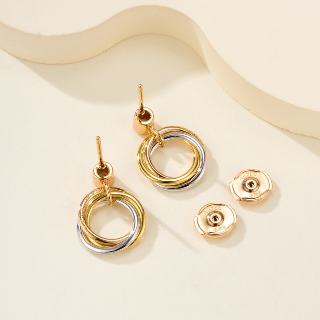 [Cadisa] TRINITY ON DIAMOND  EARRINGS