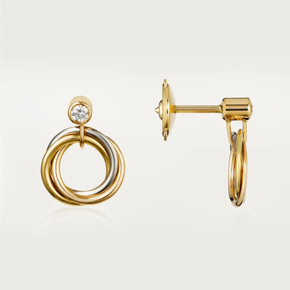 [Cadisa] TRINITY ON DIAMOND  EARRINGS