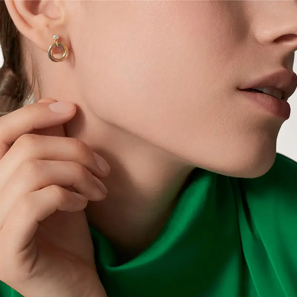 [Cadisa] TRINITY ON DIAMOND  EARRINGS