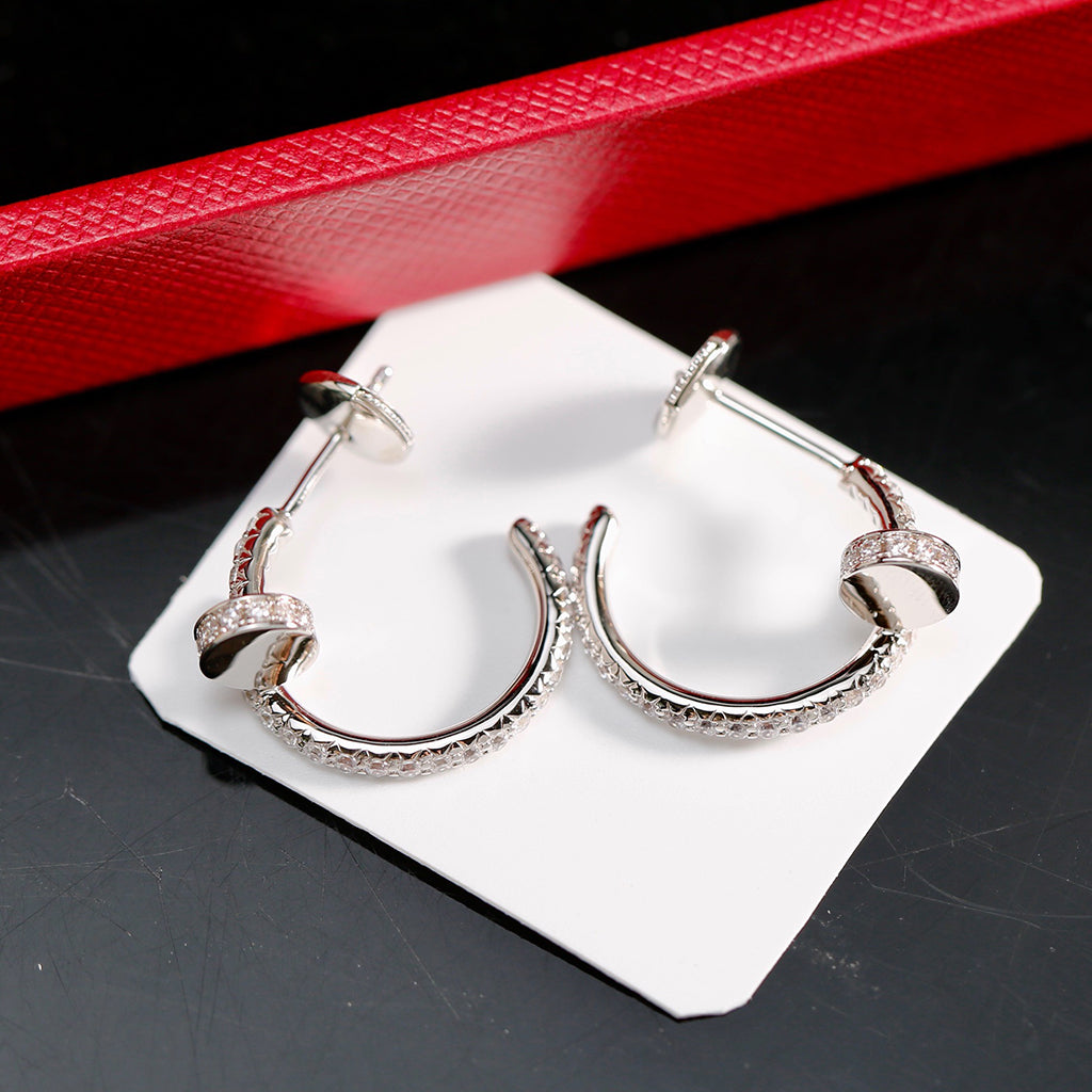 [Cadisa] JUSTE FULL DIAMOND SMALL EARRINGS