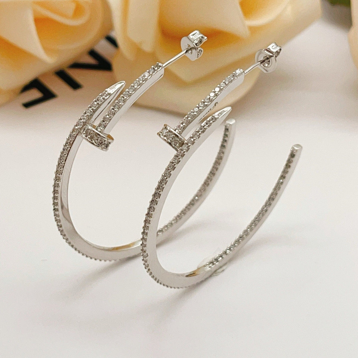 [Cadisa] JUSTE FULL DIAMOND LARGE EARRINGS