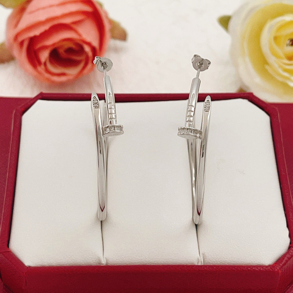 [Cadisa] JUSTE HALF DIAMOND LARGE EARRINGS