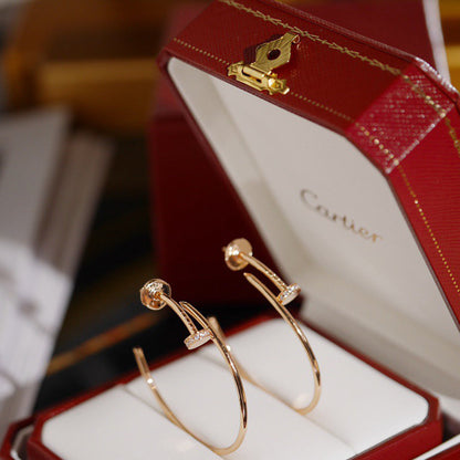 [Cadisa] JUSTE HALF DIAMOND LARGE EARRINGS