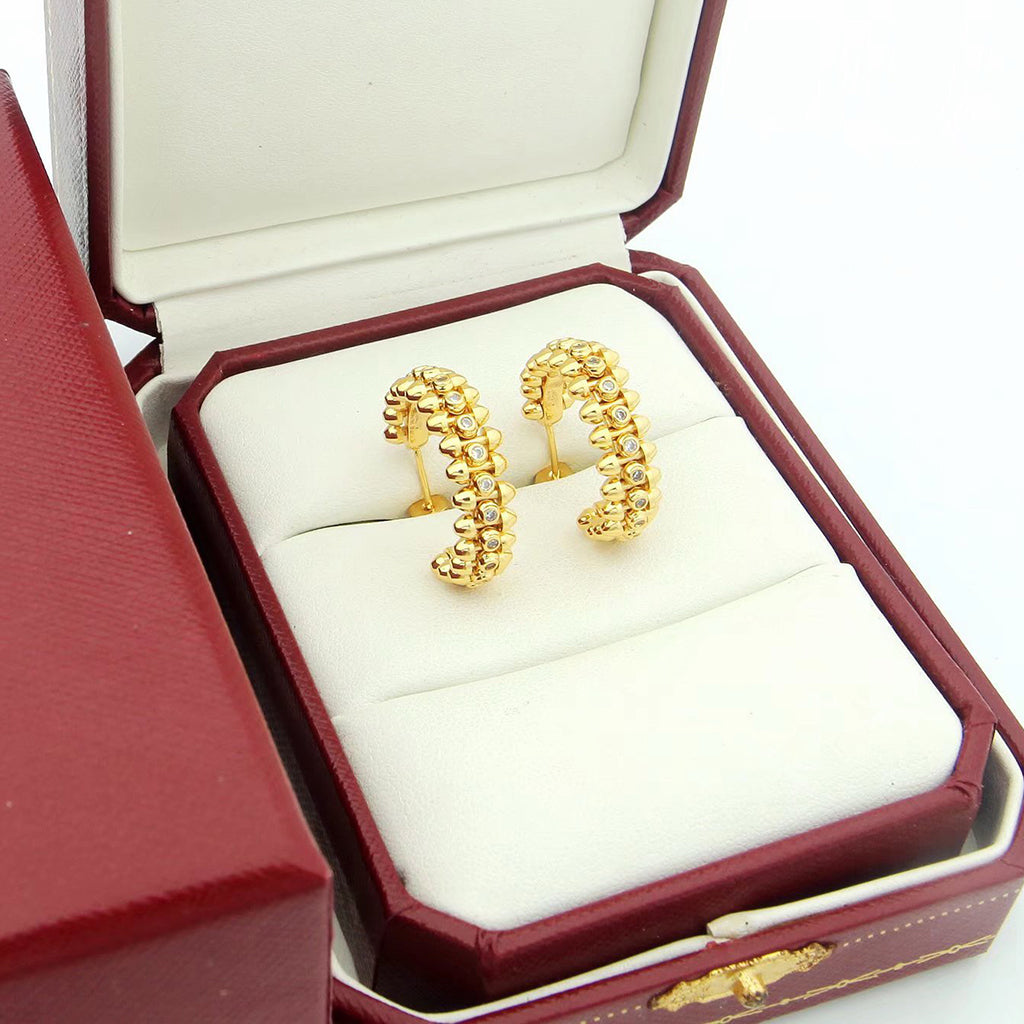 [Cadisa] CLASH FULL DIAMOND MEDIUM EARRINGS