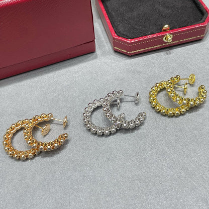 [Cadisa] CLASH FULL DIAMOND MEDIUM EARRINGS