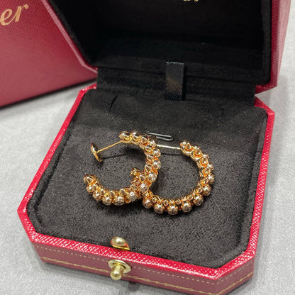 [Cadisa] CLASH FULL DIAMOND MEDIUM EARRINGS