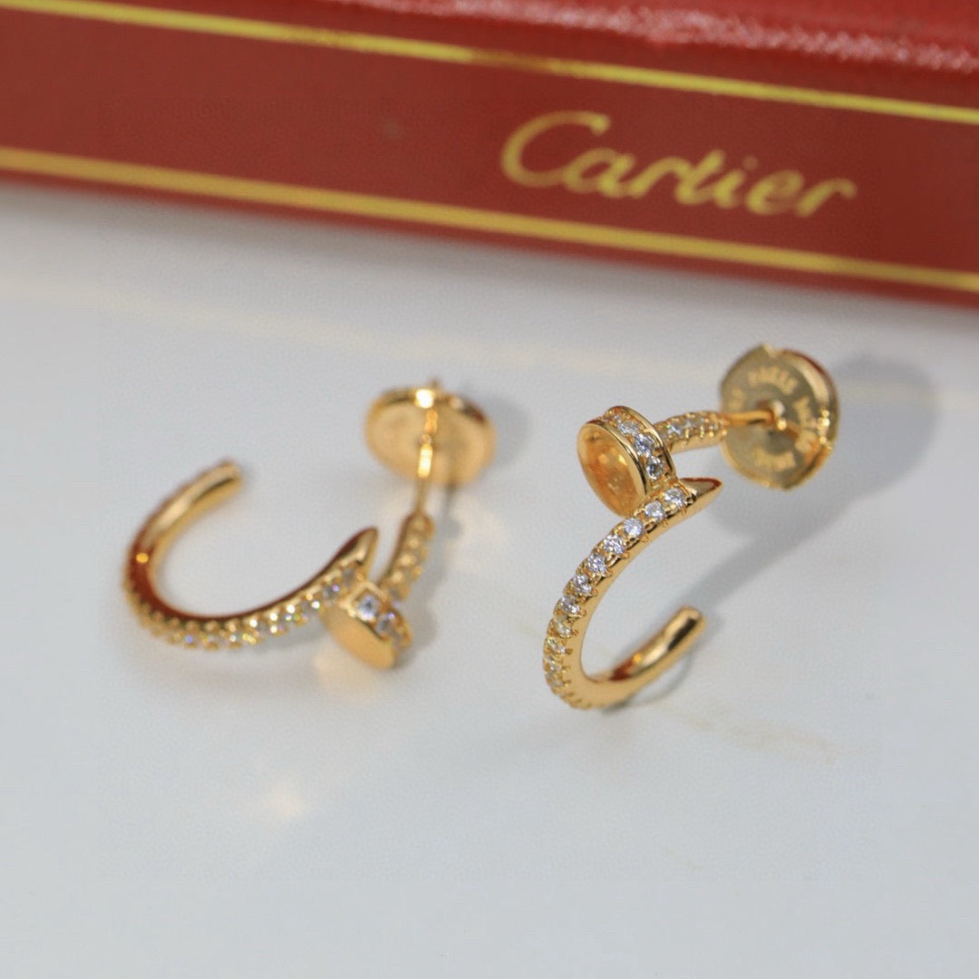 [Cadisa] JUSTE FULL DIAMOND DOUBLE EARRINGS