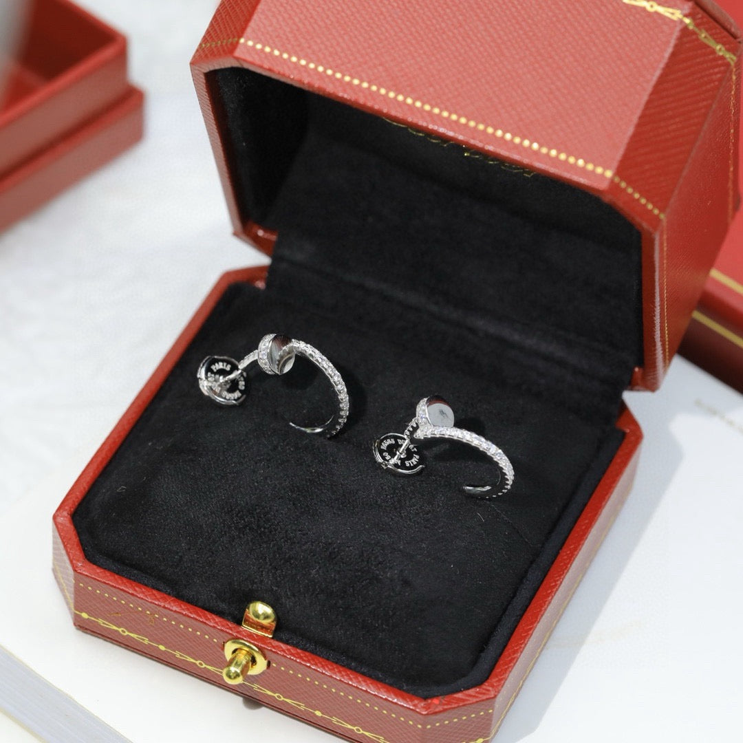 [Cadisa] JUSTE FULL DIAMOND DOUBLE EARRINGS