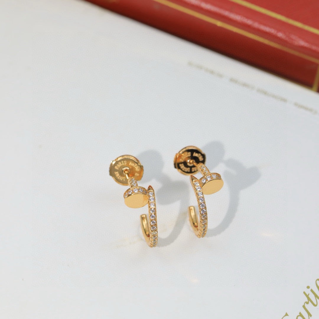 [Cadisa] JUSTE FULL DIAMOND DOUBLE EARRINGS