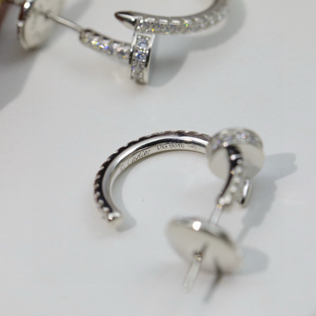 [Cadisa] JUSTE FULL DIAMOND DOUBLE EARRINGS