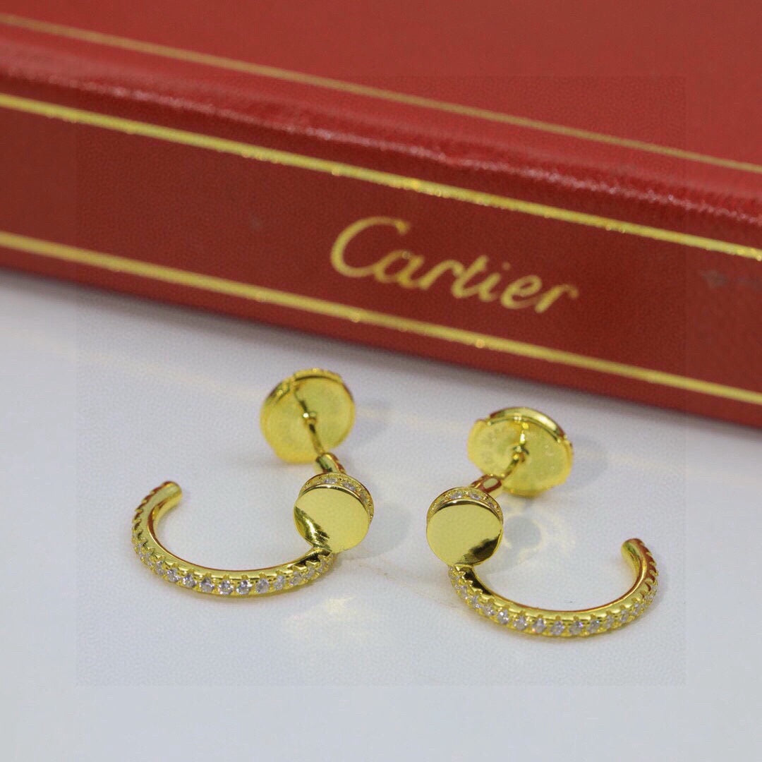 [Cadisa] JUSTE FULL DIAMOND DOUBLE EARRINGS