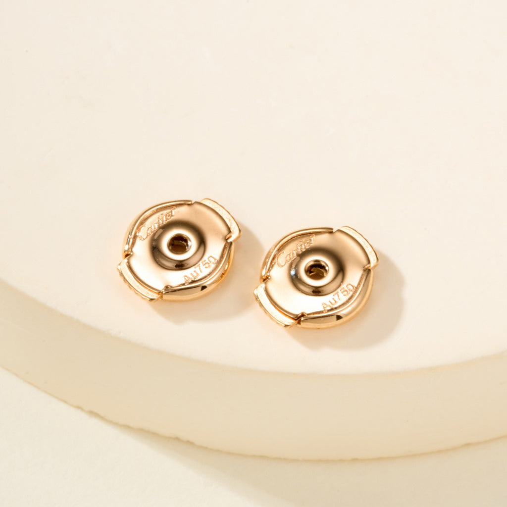 [Cadisa] JUSTE HALF DIAMOND DOUBLE EARRINGS