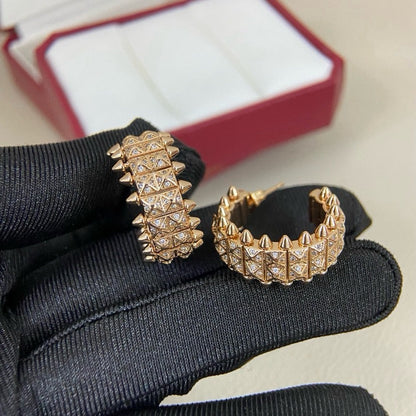 [Cadisa] CLASH 9.2MM FULL DIAMOND DOUBLE ROW EARRINGS