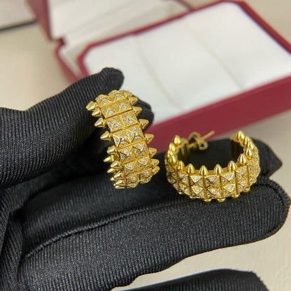 [Cadisa] CLASH 9.2MM FULL DIAMOND DOUBLE ROW EARRINGS