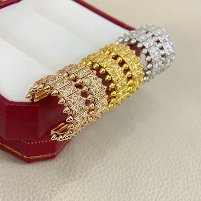 [Cadisa] CLASH 9.2MM FULL DIAMOND DOUBLE ROW EARRINGS