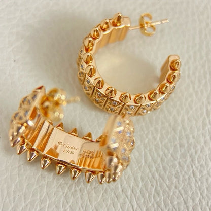 [Cadisa] CLASH 9.2MM FULL DIAMOND DOUBLE ROW EARRINGS
