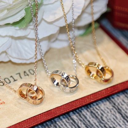 [Cadisa] LOVE DOUBLE RING NECKLACE