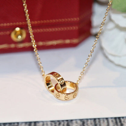 [Cadisa] LOVE DOUBLE RING NECKLACE