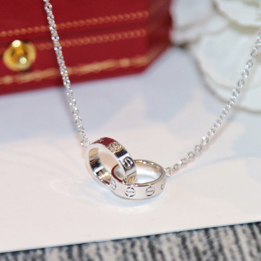 [Cadisa] LOVE DOUBLE RING NECKLACE