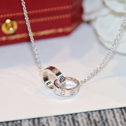[Cadisa] LOVE DOUBLE RING NECKLACE