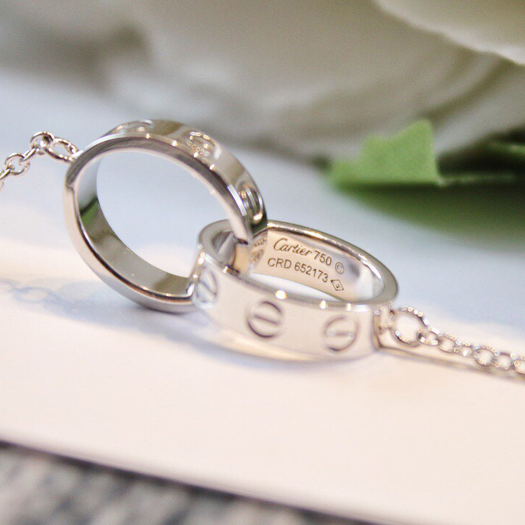[Cadisa] LOVE DOUBLE RING NECKLACE