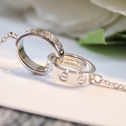 [Cadisa] LOVE DOUBLE RING NECKLACE