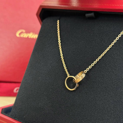 [Cadisa] LOVE DOUBLE RING NECKLACE