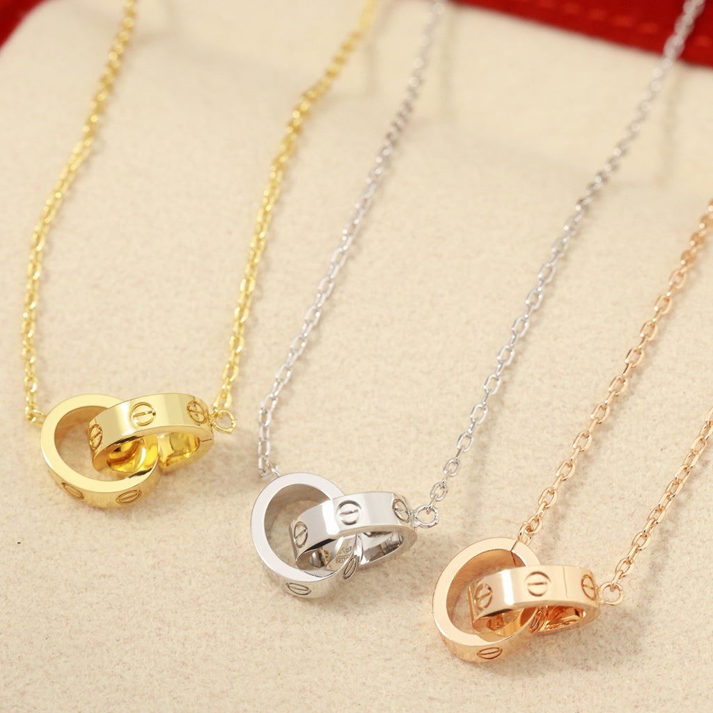[Cadisa] LOVE DOUBLE RING NECKLACE