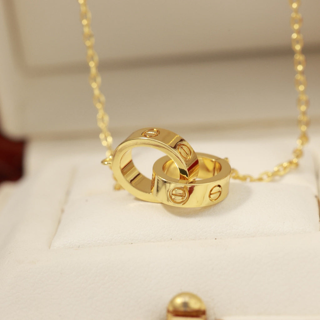 [Cadisa] LOVE DOUBLE RING NECKLACE