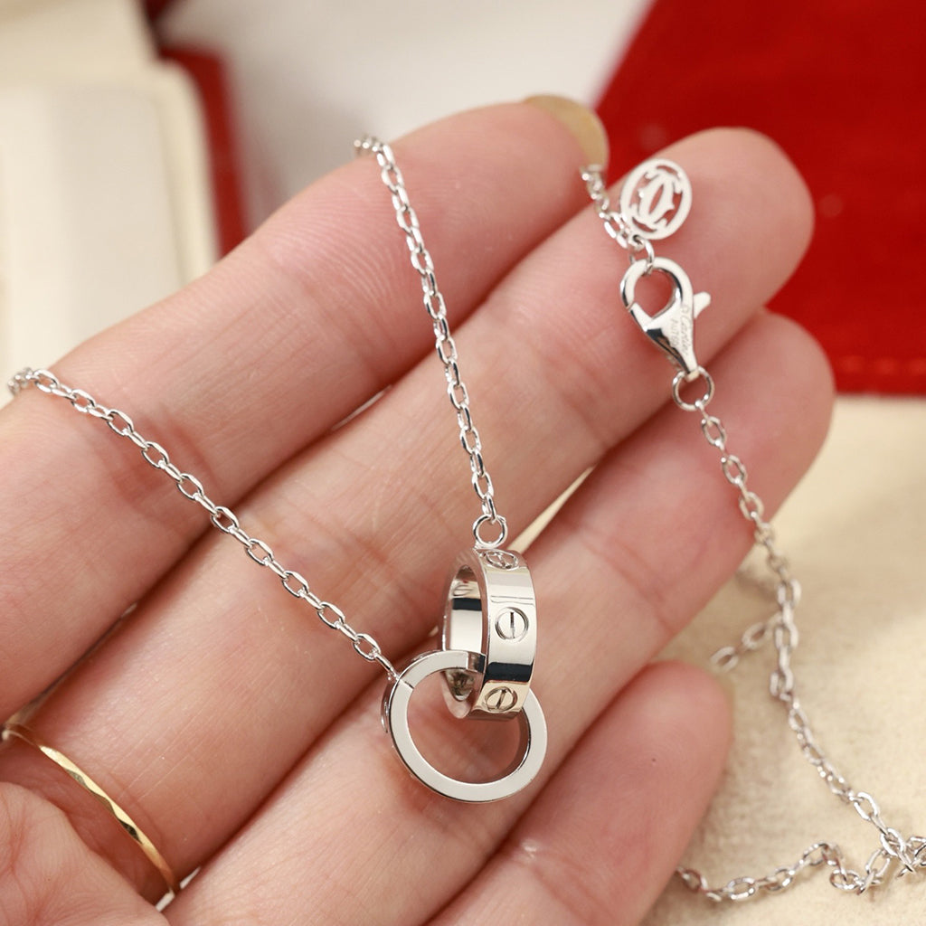 [Cadisa] LOVE DOUBLE RING NECKLACE