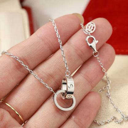 [Cadisa] LOVE DOUBLE RING NECKLACE