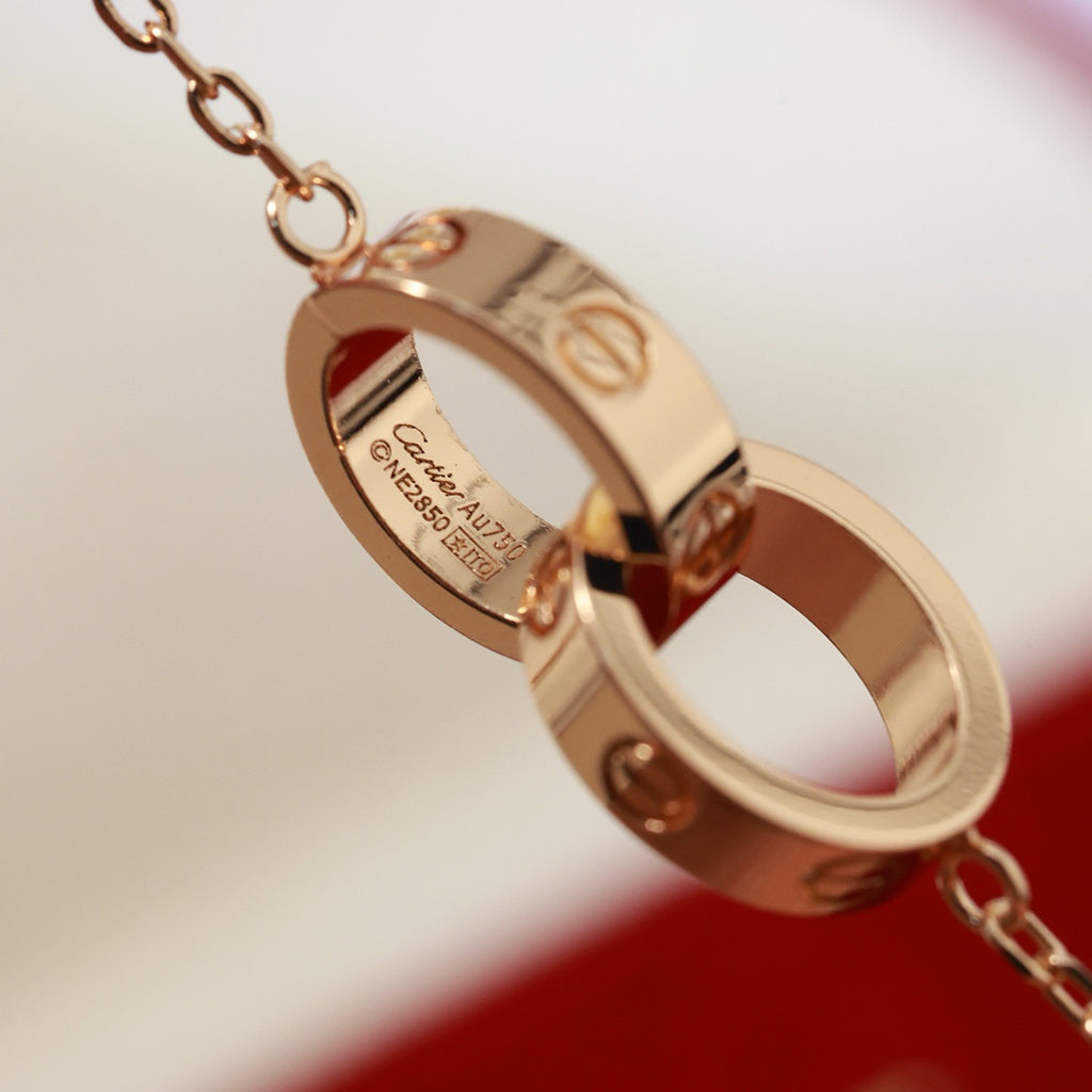 [Cadisa] LOVE DOUBLE RING NECKLACE