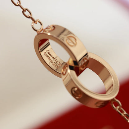 [Cadisa] LOVE DOUBLE RING NECKLACE