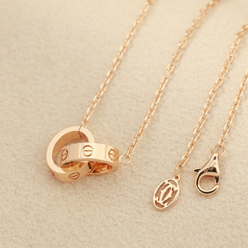 [Cadisa] LOVE DOUBLE RING NECKLACE