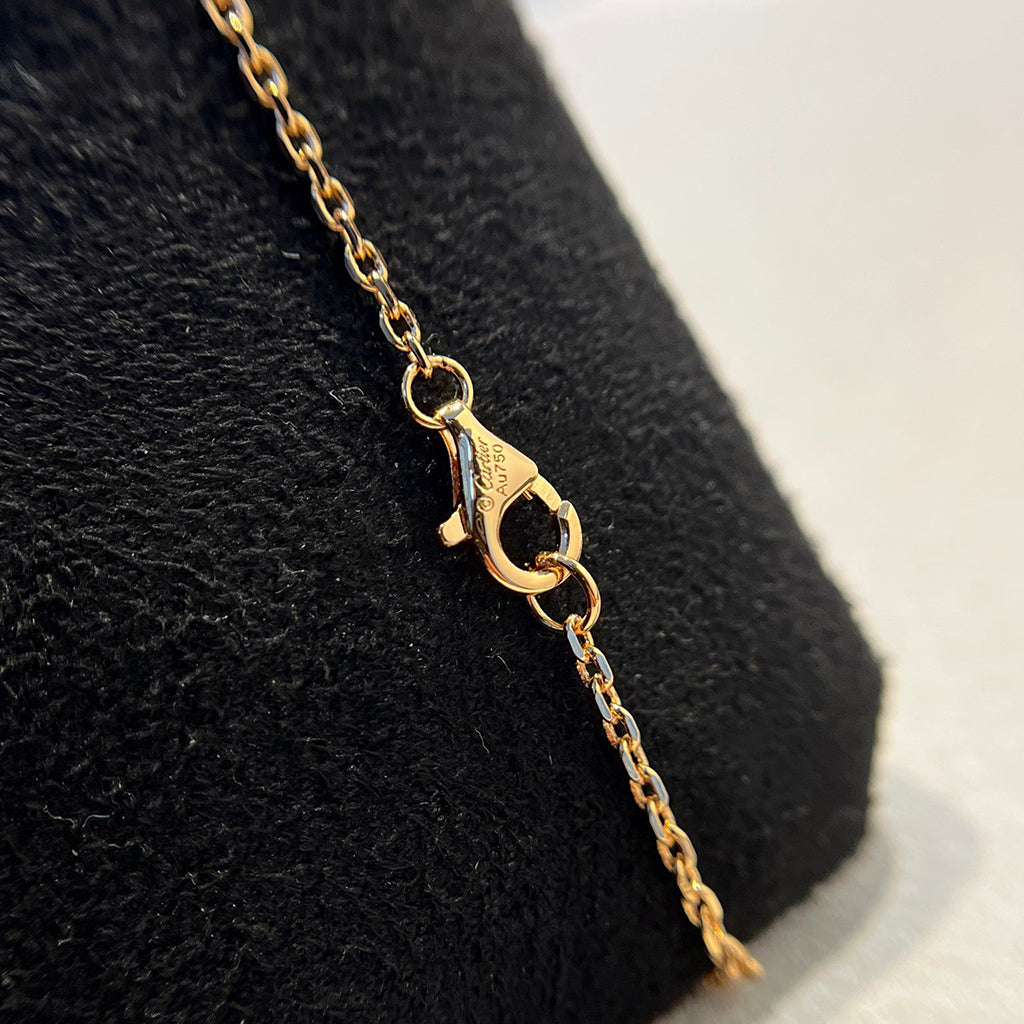 [Cadisa] LOVE DOUBLE RING HALF DIAMOND NECKLACE