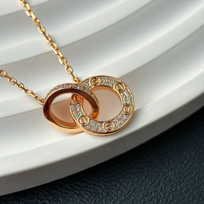 [Cadisa] LOVE  FULL DIAMOND PENDANT NECKLACE