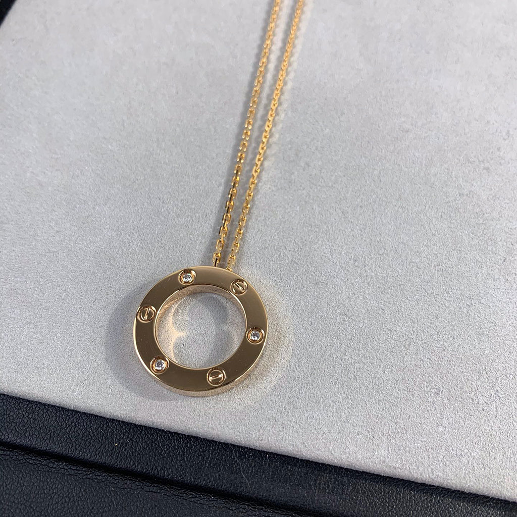 [Cadisa] LOVE NECKLACE 16MM 3 DIAMONDS