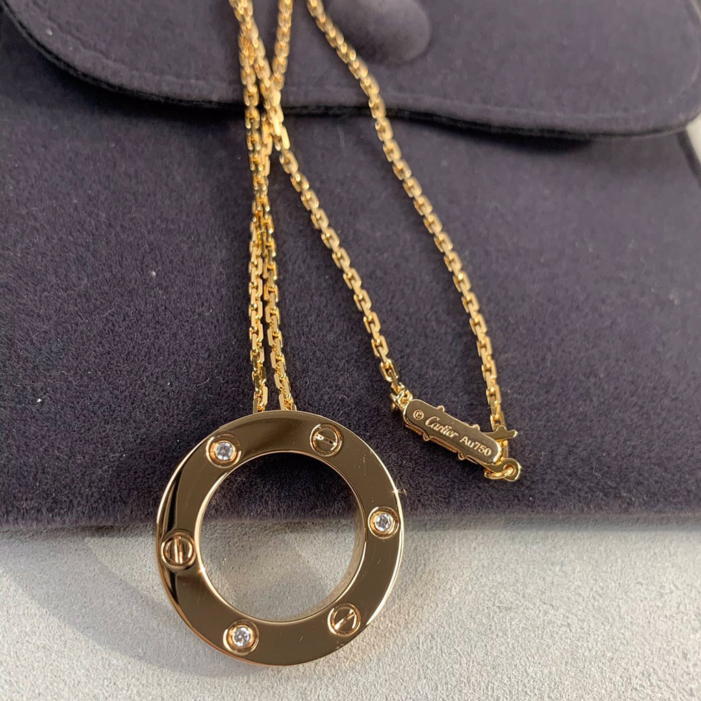 [Cadisa] LOVE NECKLACE 16MM 3 DIAMONDS