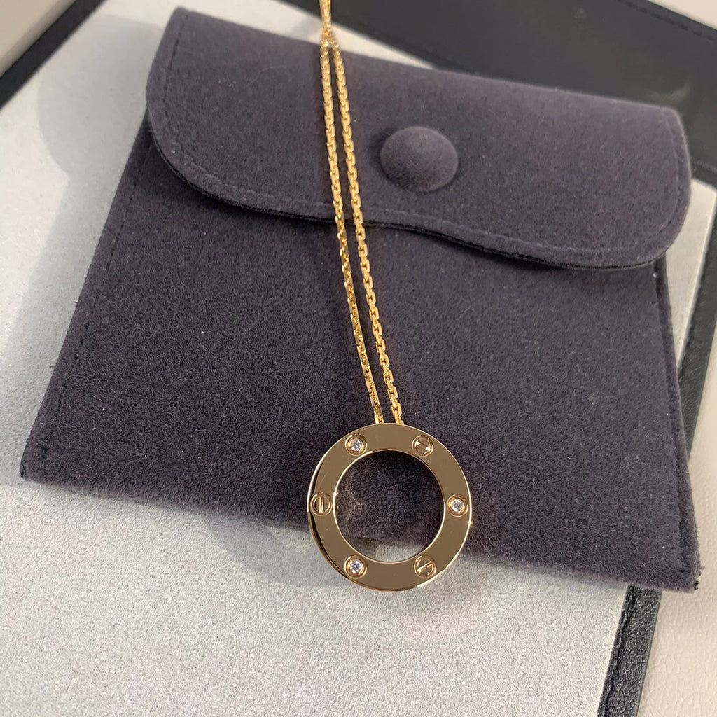 [Cadisa] LOVE NECKLACE 16MM 3 DIAMONDS