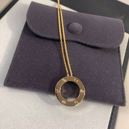 [Cadisa] LOVE NECKLACE 16MM 3 DIAMONDS