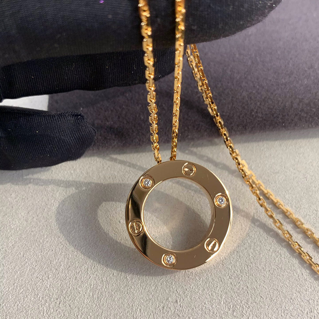 [Cadisa] LOVE NECKLACE 16MM 3 DIAMONDS