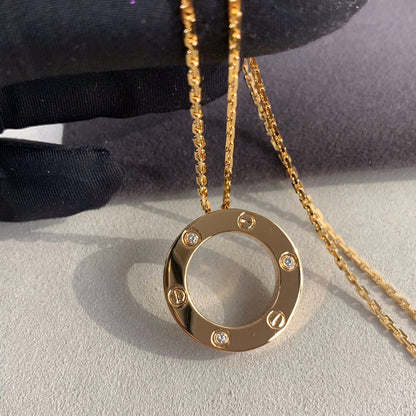[Cadisa] LOVE NECKLACE 16MM 3 DIAMONDS