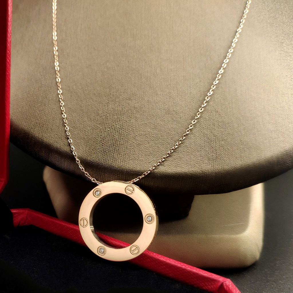[Cadisa] LOVE NECKLACE 16MM 3 DIAMONDS